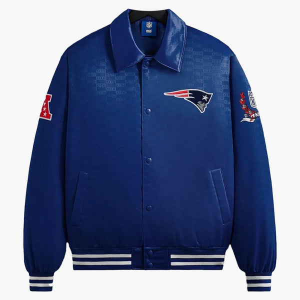 Kith X NFL Patriots Satin Bomber Jacket Action