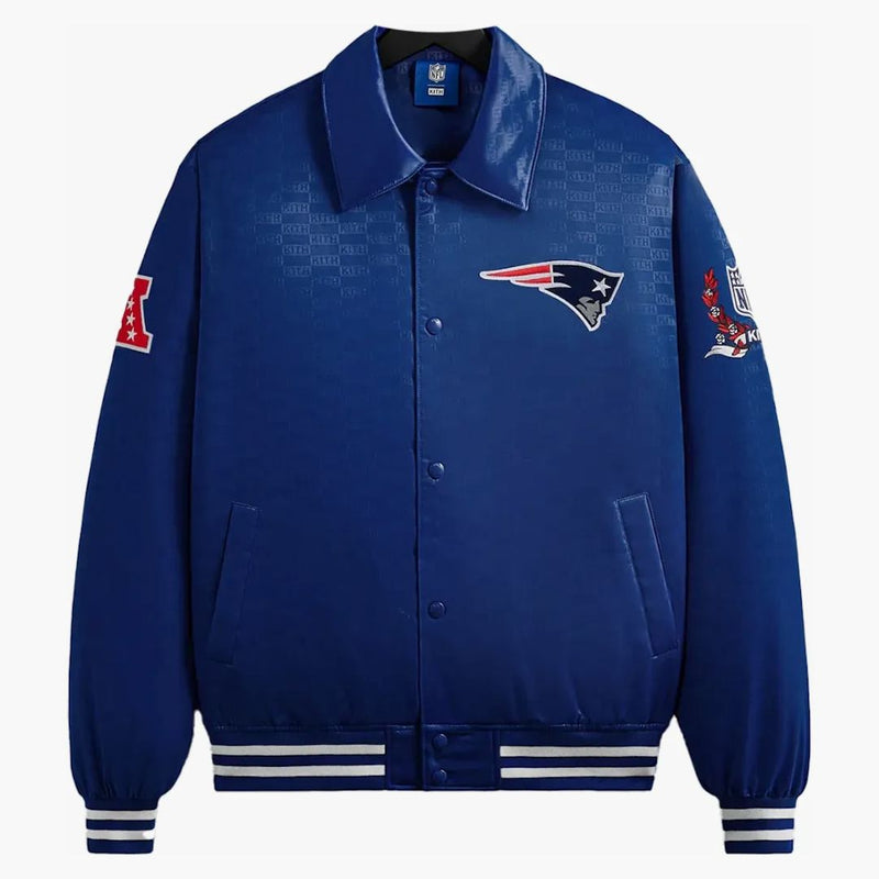 Kith X NFL Patriots Satin Bomber Jacket Action