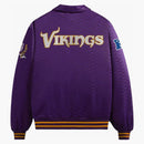 Kith X NFL Vikings Tapa de la chaqueta de bombardero de satén