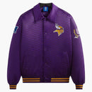 Kith X NFL Vikings Tapa de la chaqueta de bombardero de satén