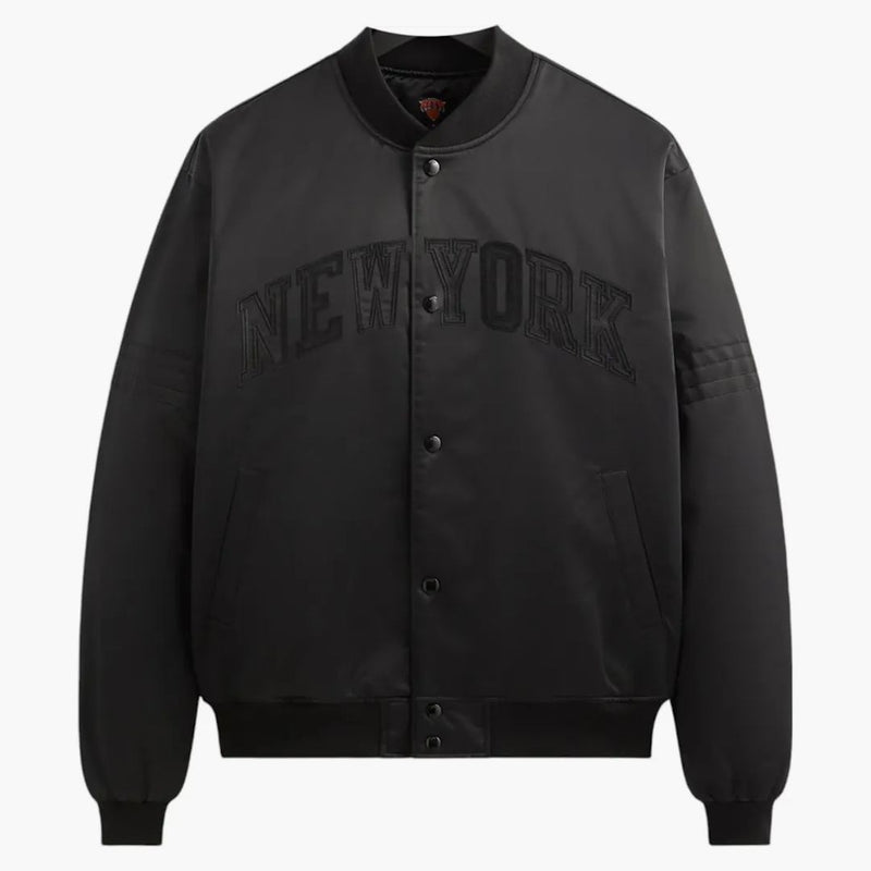 Kith X New York Knicks Ball Satin Bomber Jacket Black