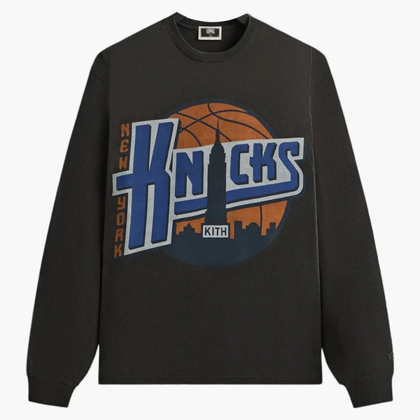 Kith X New York Knicks City Vintage Long Sleeve Tee Black
