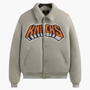 Kith X New York Knicks Empire Wool Coaches Jacket Light Heather Grey
