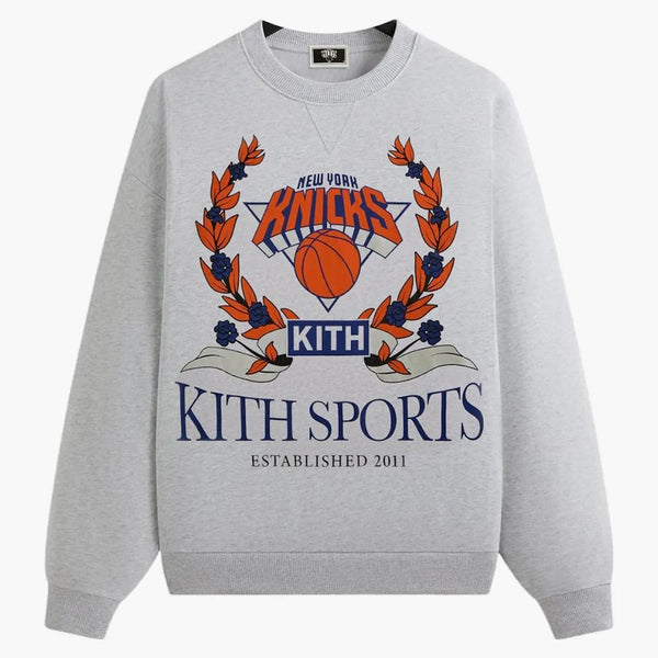 Kith X New York Knicks Laurel Vintage Nelson Crewneck Light Heather Grey