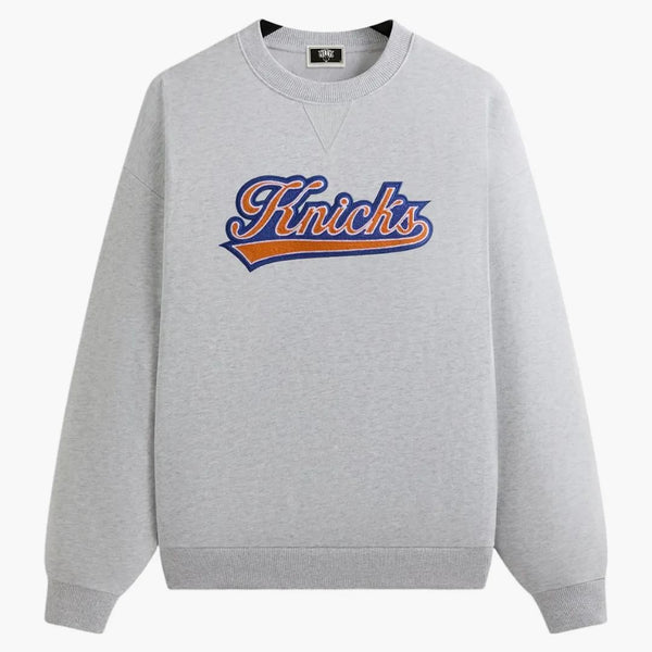 Kith X New York Knicks Script Vintage Nelson Crewneck Light Heather Grey
