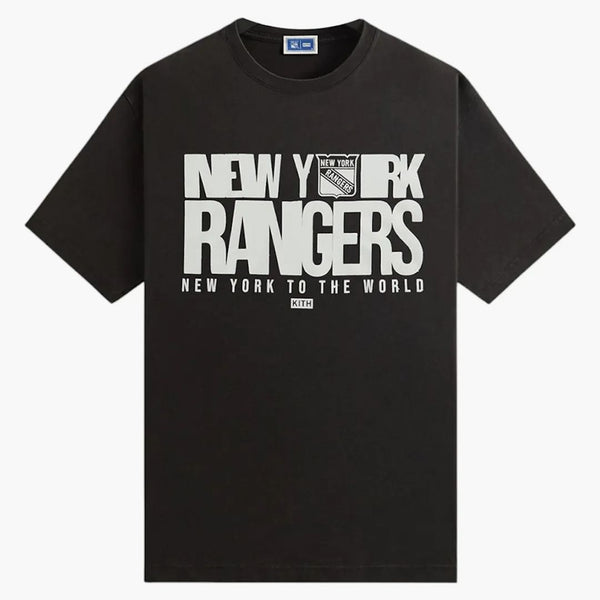 Kith X New York Rangers New York To The World Vintage Tee Black