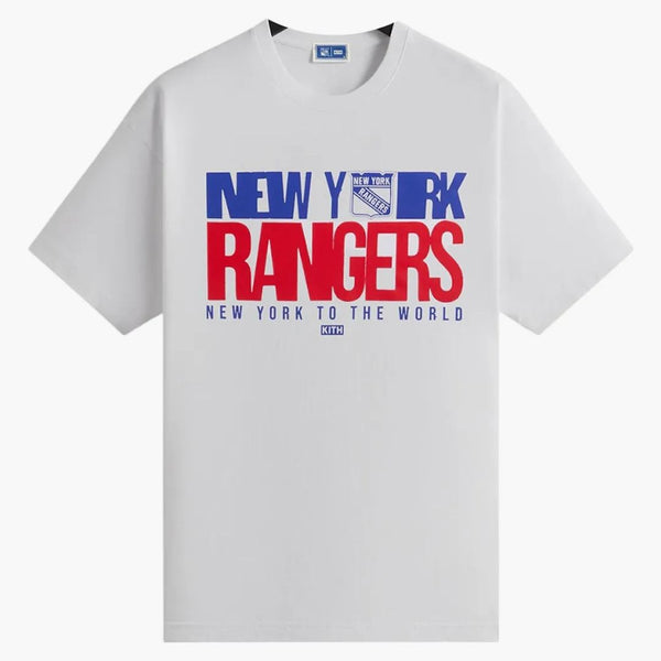 Kith X New York Rangers New York To The World Vintage Tee White