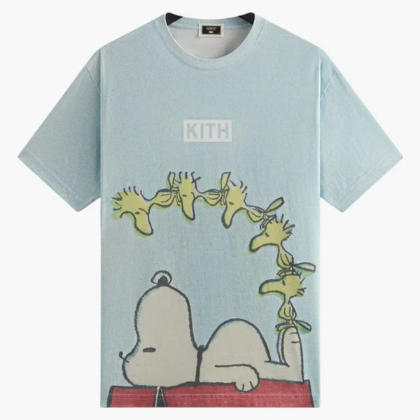 Kith X Peanuts Woodstock Doghouse Comic Vintage Tee Glisten