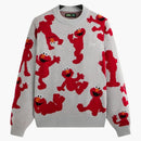 Kith X Sesame Street Elmo Intarsia Crewneck Sweater Light Heather Grey