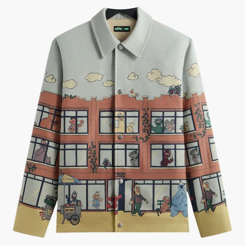 Kith X Sesame Street Lafayette St Tapestry Jacket Powder
