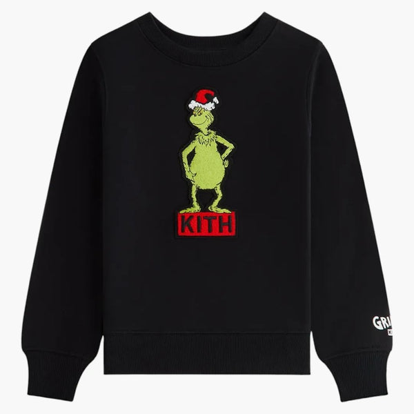 Kith X The Grinch Kids Classic Standing Logo Crewneck Black