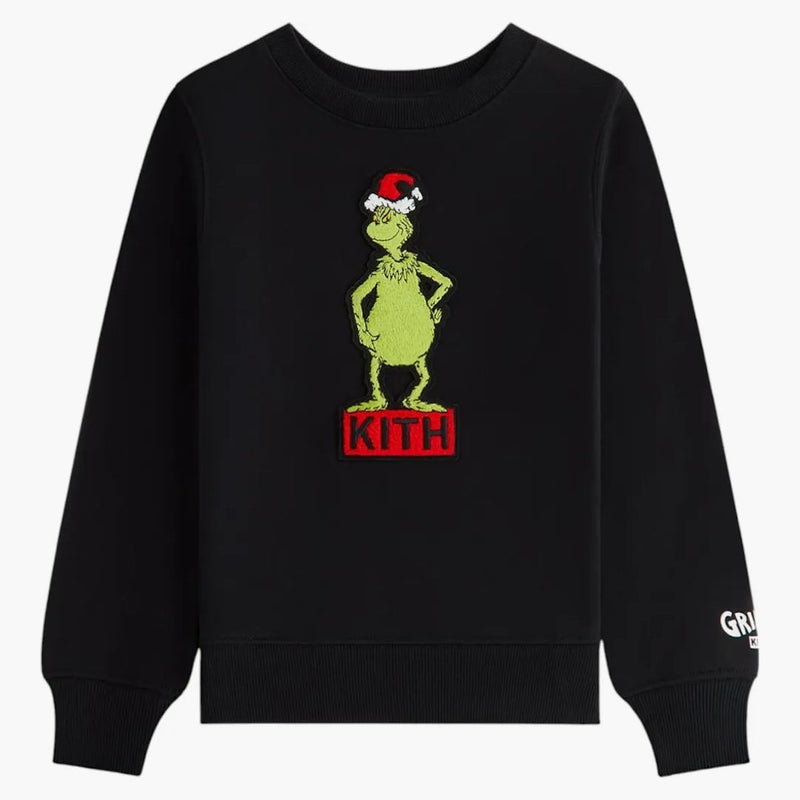 Kith X The Grinch Kids Classic Standing Logo Crewneck Black