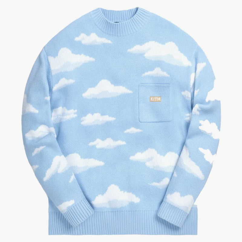 Kith x The Simpsons Cloud Intarsia Svetr modrá