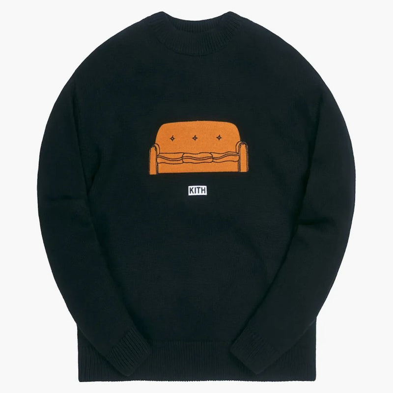 Kith x The Simpsons Couch Intarsia svetr černý