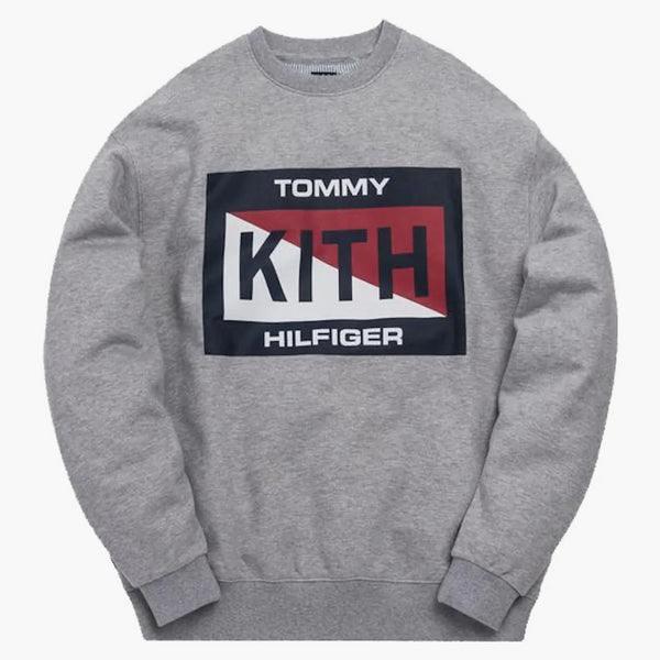 Kith X Tommy Hilfiger Slash Logo Crewneck Grey