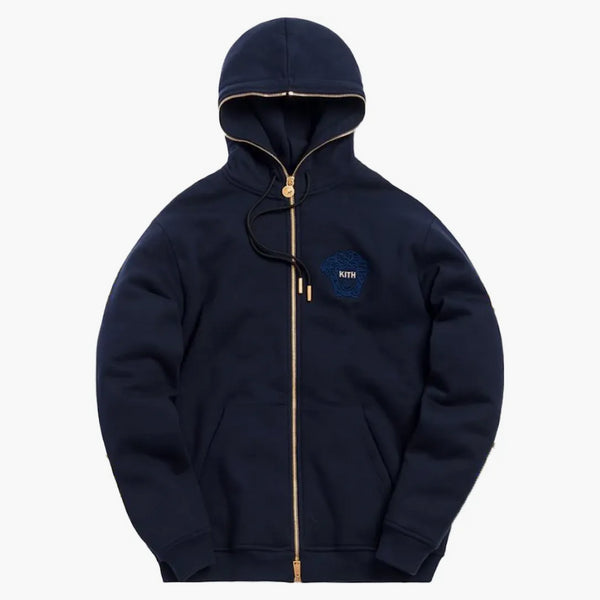 Kith X Versace Full Zip Hoodie Navy