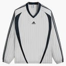Kith X Adidas Football Pinstripe Long Sleeve V-neck Jersey White