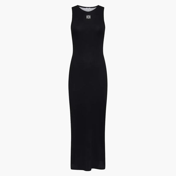 Loewe Anagram Cotton Tank Dress Black