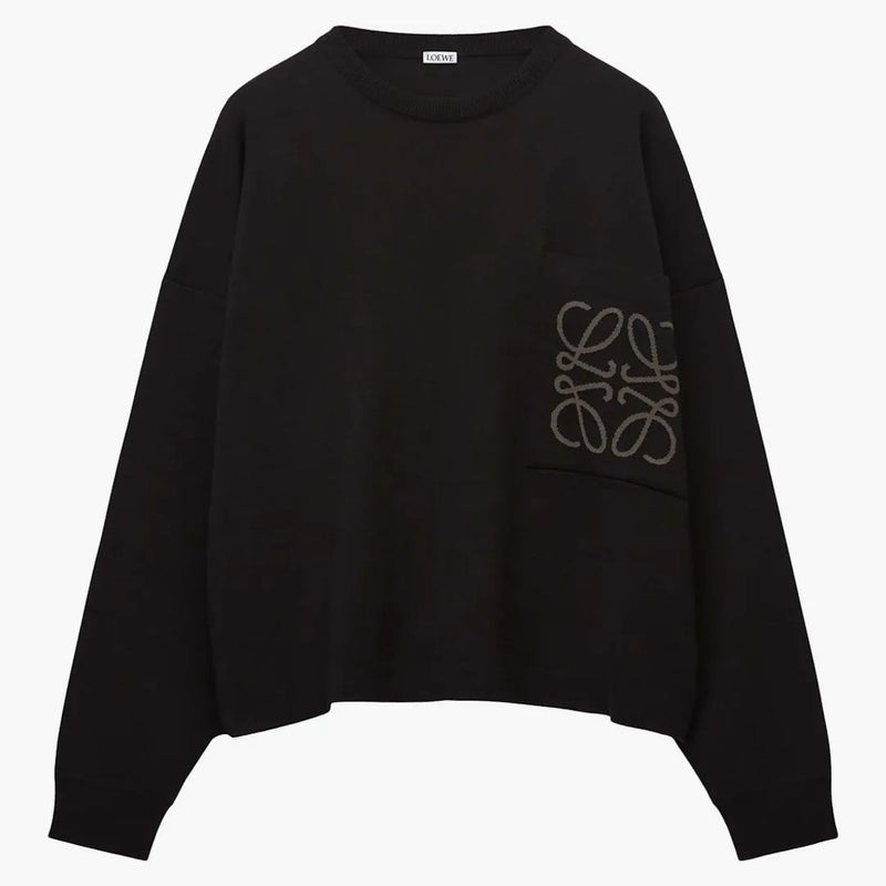 Loewe anagram tasca di cotone e maglione viscoso nero