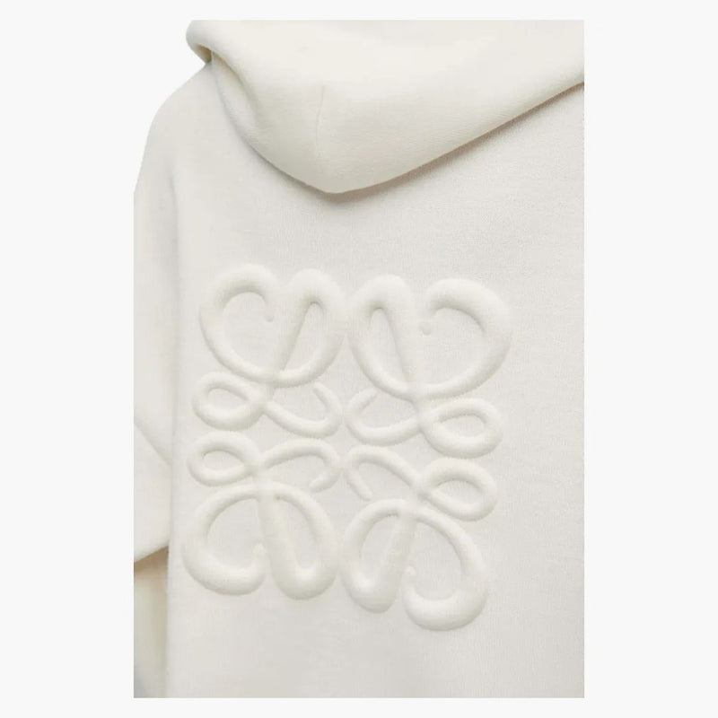 Felpa con cerniera zip loewe anagram in lana bianca