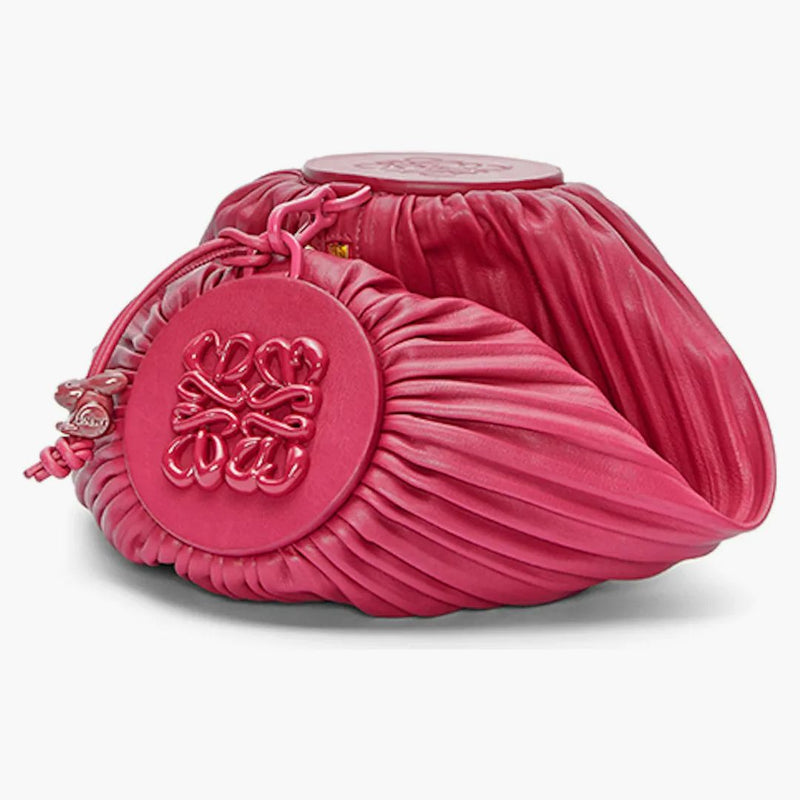 Cascia bracciale Loewe in glassa rossa di Nappa Ruby a pieghe