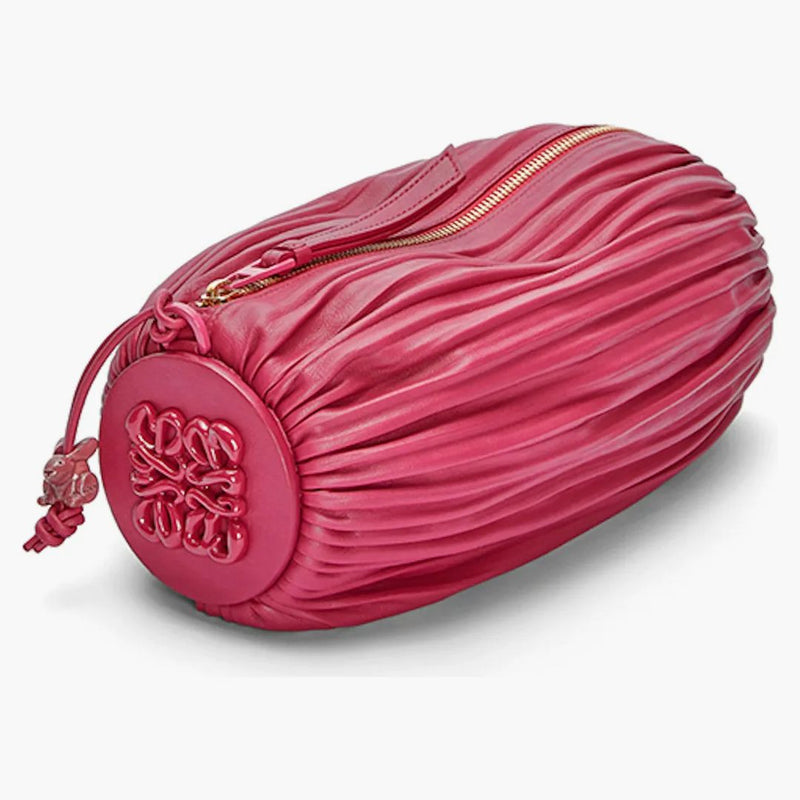 Cascia bracciale Loewe in glassa rossa di Nappa Ruby a pieghe