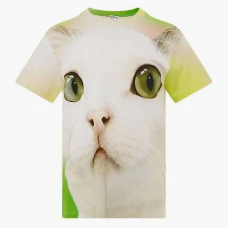 T-shirt a forma normale di loewe gatto bianco/multicolore