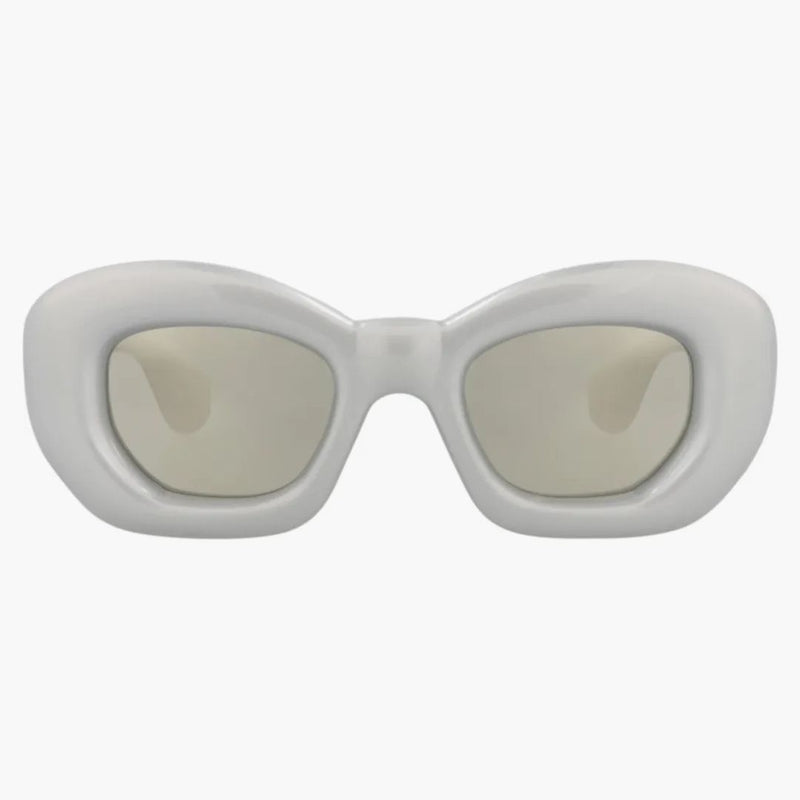 Occhiali da sole da sole di loewe gatto grigio argento (LW40117i-47-20C)