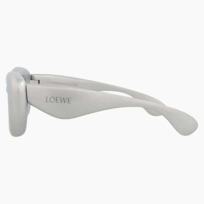 Occhiali da sole da sole di loewe gatto grigio argento (LW40117i-47-20C)