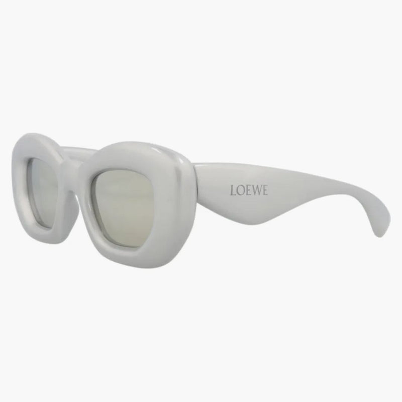 Occhiali da sole da sole di loewe gatto grigio argento (LW40117i-47-20C)