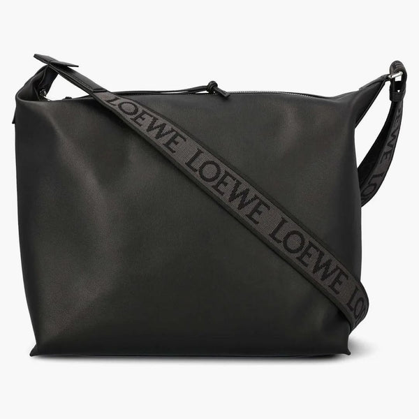 LOEWE CUBI Crossbody Bag in Supple Smooth lýtka a Jacquard Black