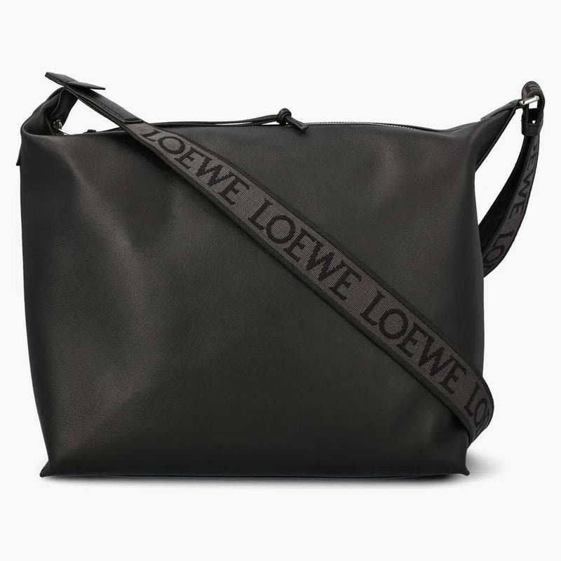LOEWE CUBI Crossbody Bag in Supple Smooth lýtka a Jacquard Black