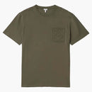 Loewe Debossed Anagram Cotton T-Shirt Dark Khaki Green