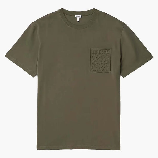 Loewe DeBossed Anagram Cotton T-Shirt Dark Khaki Green