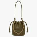 Loewe Flamenco Purse Bucket Bag in Mellow Nappa Lambskin Dark Khaki Green