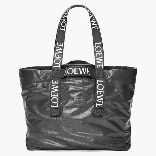 Loewe Fold Shopper in Paper latfskin černá