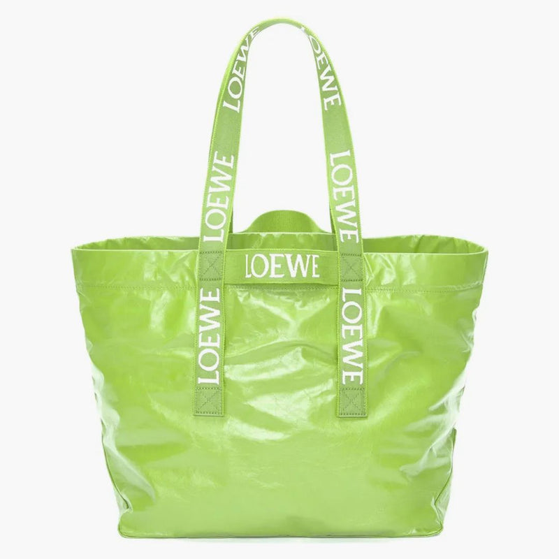 Loewe fold shopper i papper kalvskinn ljust äpple