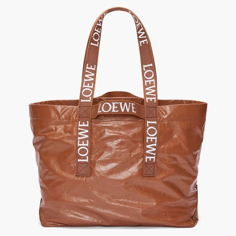 Loewe Fold Shopper in Paper latfskin tan