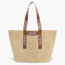 Loewe Fold Shopper in Raffia Natural/Tan