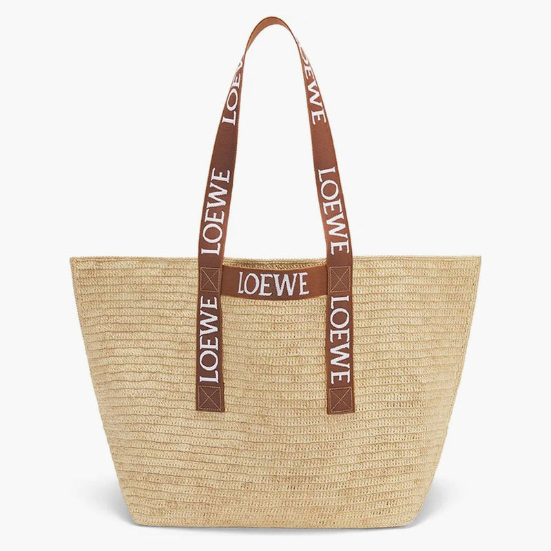 Loewe Fold Shopper v Raffia Natural/Tan