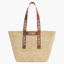 Loewe Fold Shopper in Raffia Natural/Tan