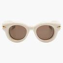 Loewe Inflated Round Sunglasses Ivory/Brown (LW40118i 25e)