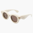 Loewe Inflated Round Sunglasses Ivory/Brown (LW40118i 25e)