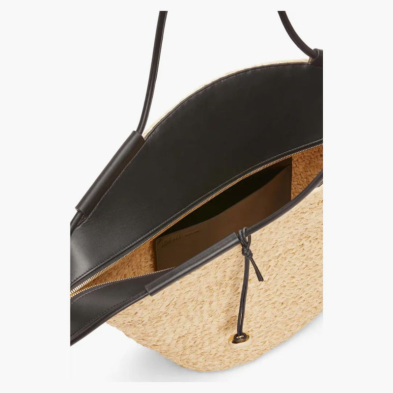Loewe velký paseo koš v Raffii a Nappa Calfskin Natural/Black