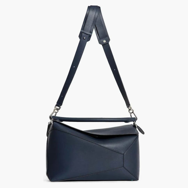 Loewe Large Puzzle Bag in Classic Calfskin Abyss Blue