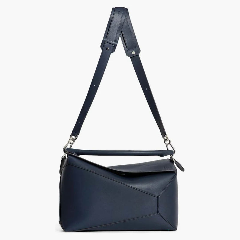 Loewe Large Puzzle Bag in Classic Calfskin Abyss Blue