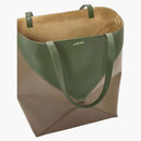 Loewe Large Puzzle Fold Dead in Shiny Calfskin Umber/Hunter Green