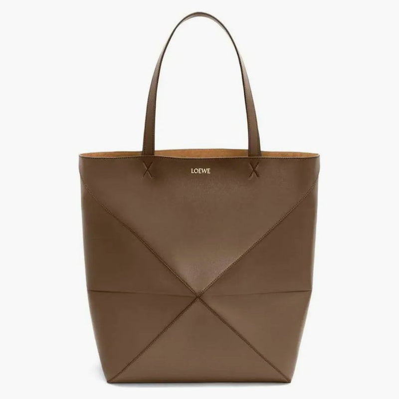 Loewe Large Puzzle Fold Dead in Shiny Calfskin Umber