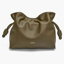 Loewe Medium Flamenco Clutch in Nappa Calfskin Dark Khaki Green