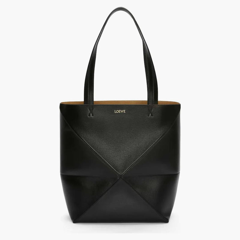 Loewe Medium Puzzle Fold Dead in Shiny Calfskin Black
